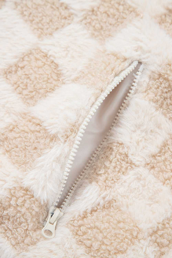 Close-up of a pocket zipper of Corduroy Sherpa Jacket