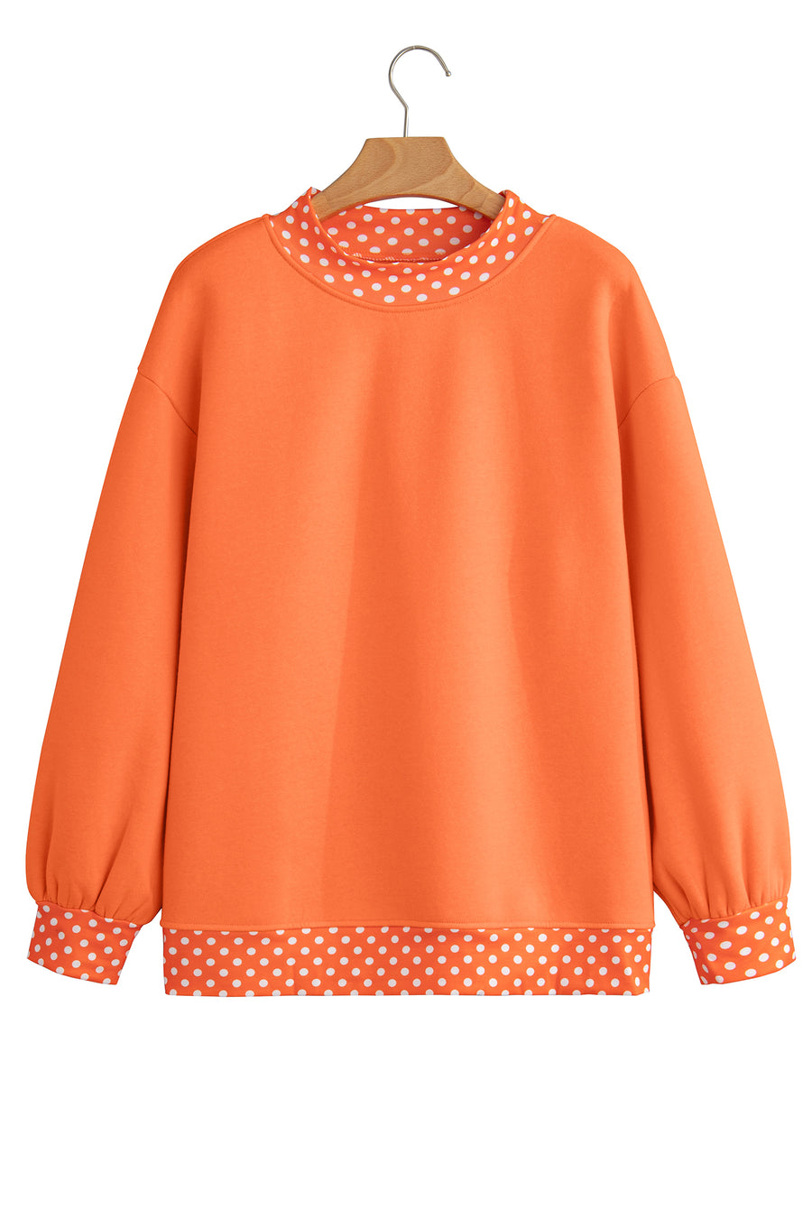 Pink Polka Dot Colour Block Oversized Sweatshirt Women UK