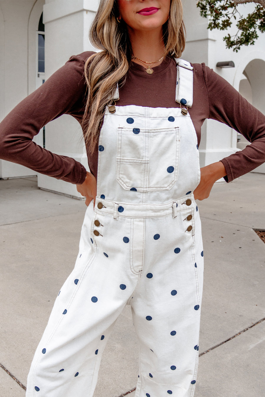 Polka Dot Denim Barrel Overalls Jumpsuit Women UK
