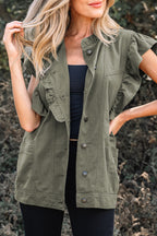 Green Bay Ruffled Denim Vest