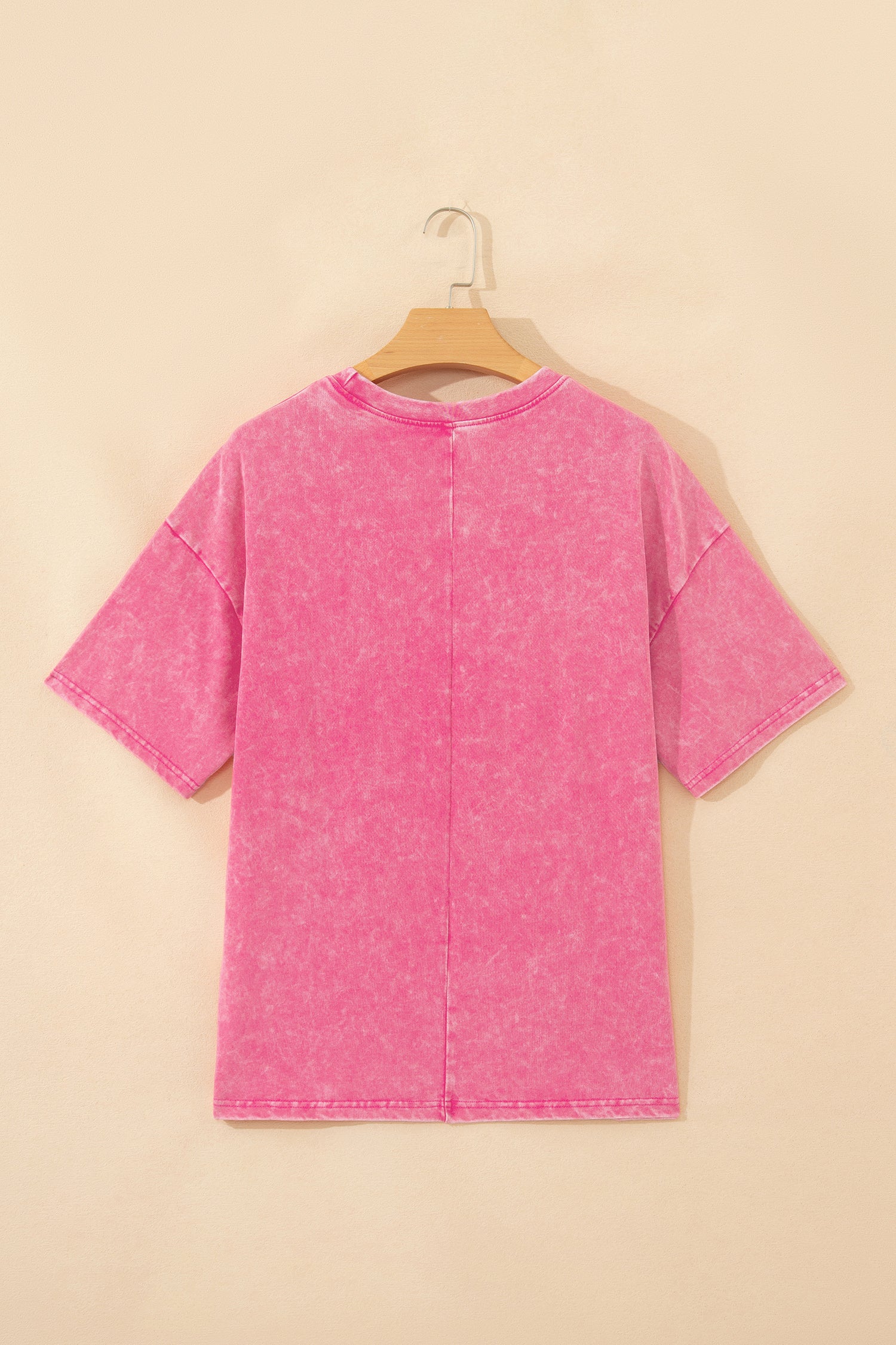 Mineral Washed Oversized Cotton Tee Drop Shoulder Round Neck Tunic Length