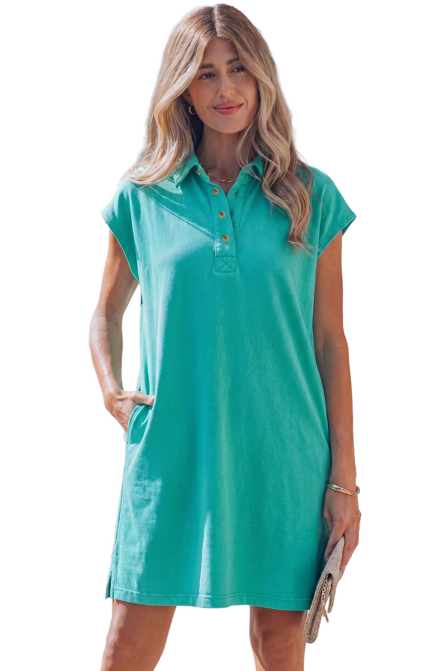 Polo Shirt Dress Women UK | Sea Green