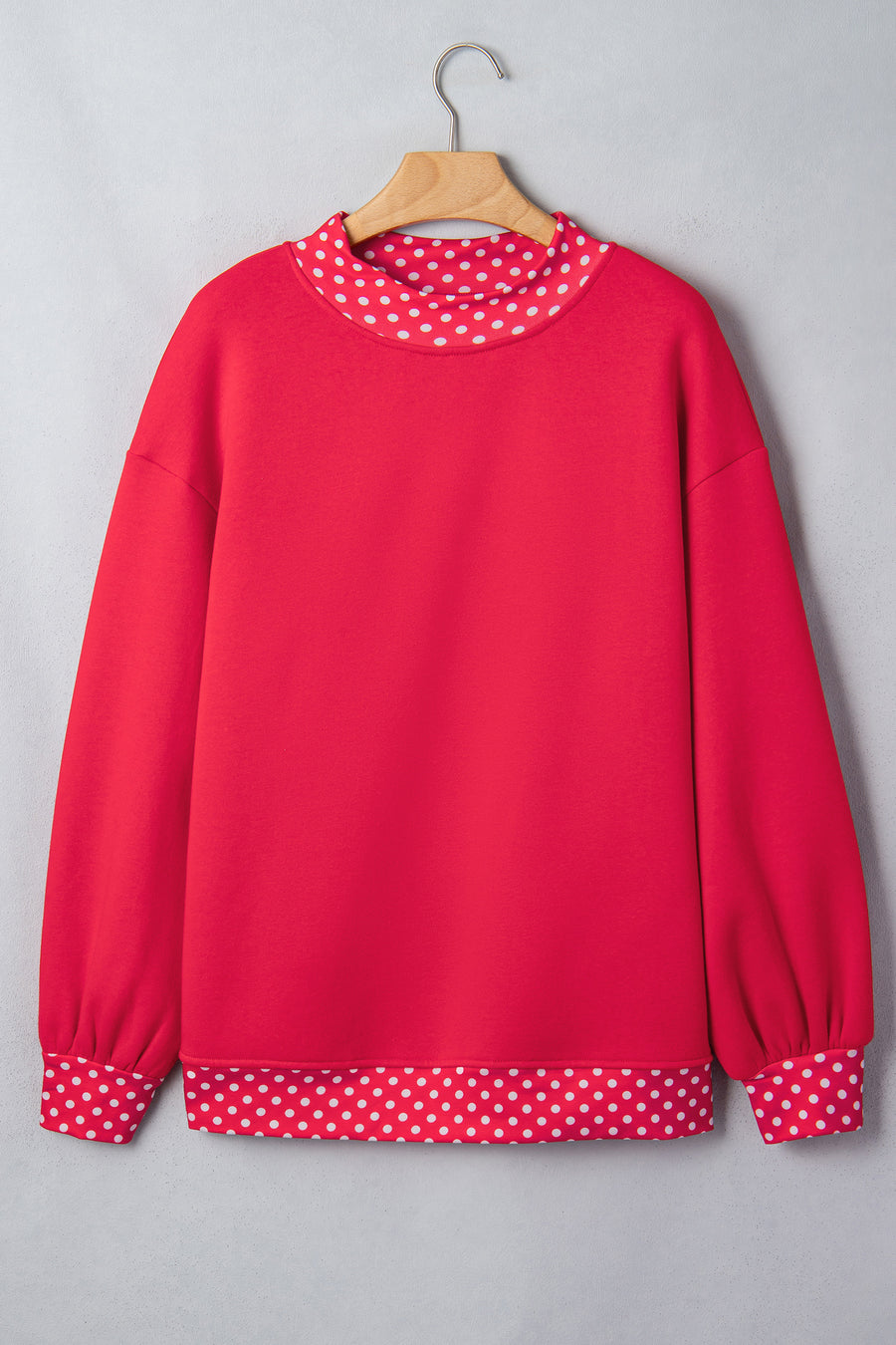 Pink Polka Dot Colour Block Oversized Sweatshirt Women UK