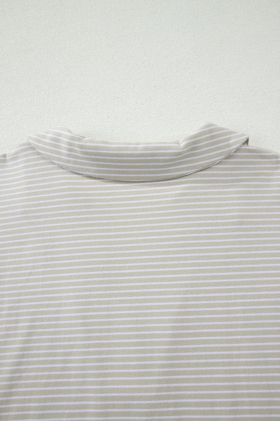Striped Dolman Sleeve Polo Shirt and Drawstring Shorts Two Piece Set