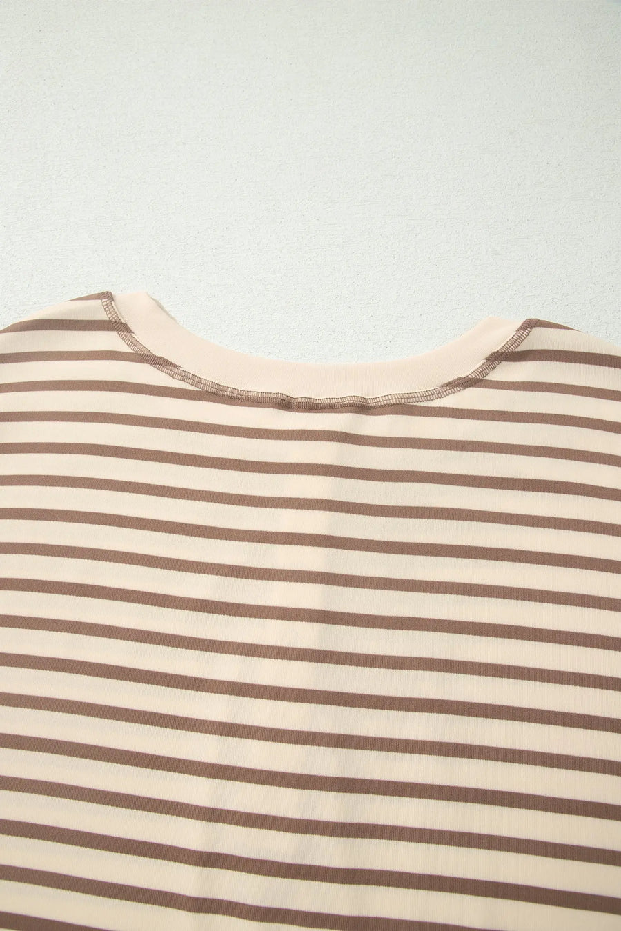 Stripe Half-Button Top & Shorts Plus Size Loungewear Set Women UK — back view | Fashionfitz UK