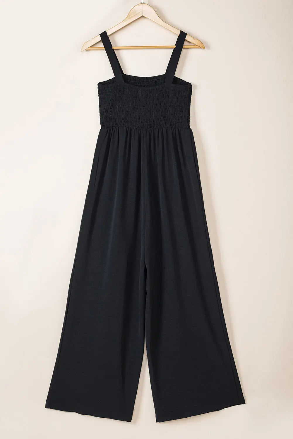 Smocked Wide Leg Jumpsuit - Fashionfitz