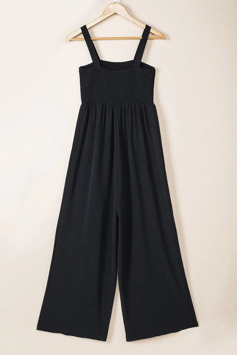 Smocked Wide Leg Jumpsuit - Fashionfitz