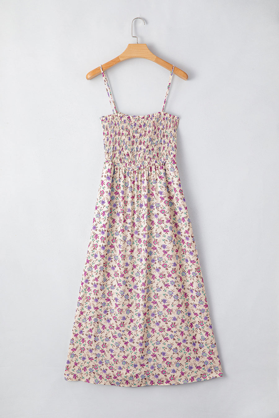 Multicolour Bohemian Ditsy Floral Smocked Fit Flare Sundress Women UK