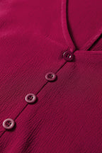 Burgundy Long Sleeve Tiered Maxi Dress