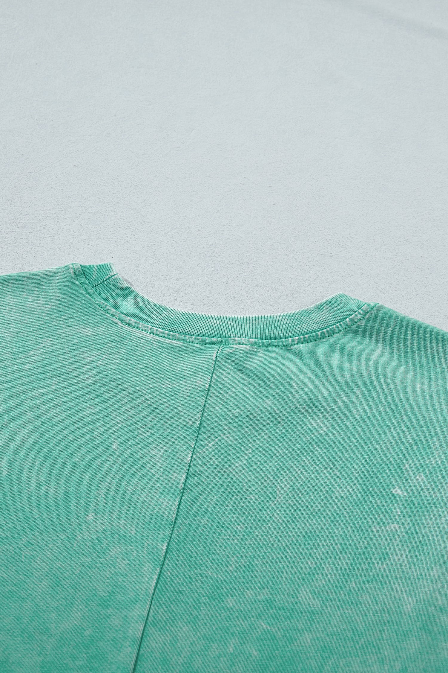 Mineral Washed Oversized Cotton Tee Drop Shoulder Round Neck Tunic Length