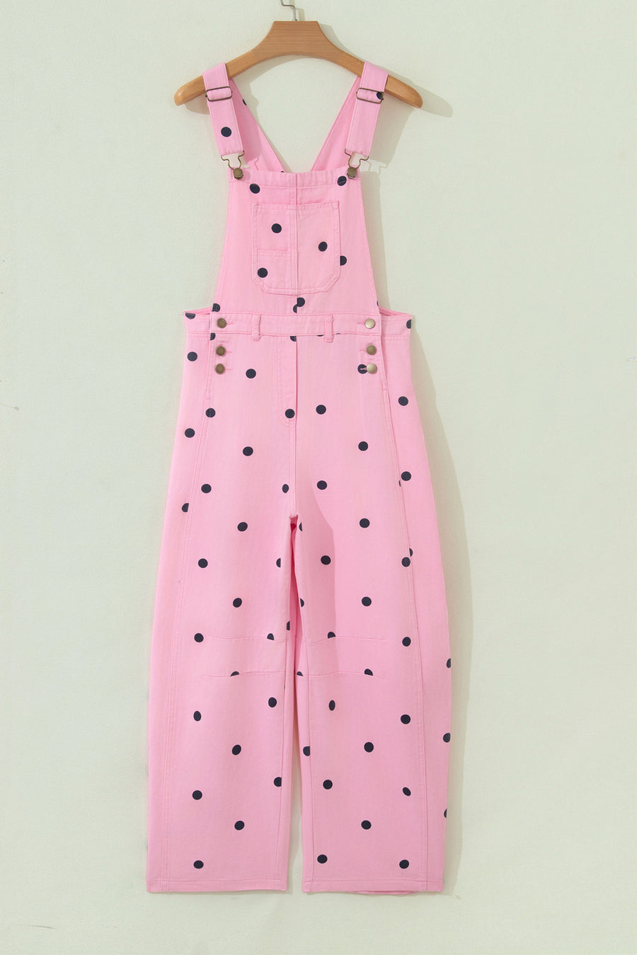 Polka Dot Denim Barrel Overalls Jumpsuit Women UK