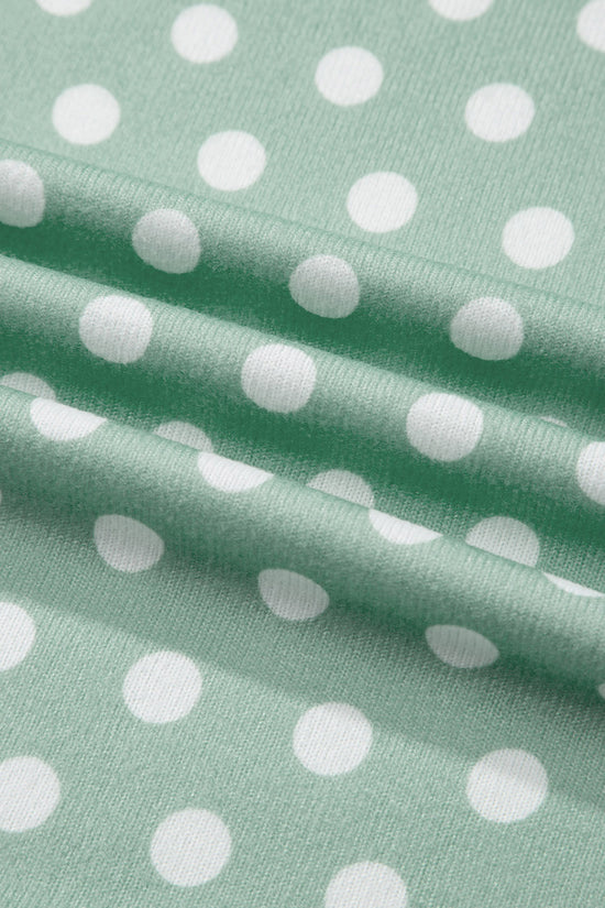 Polka Dot Print Round Neck Short Sleeve Top & Shorts Co-Ord Set