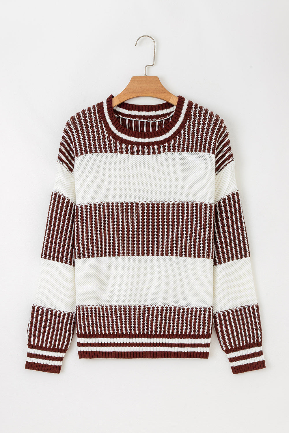 Loose Fit Striped Jumper – Two-Tone