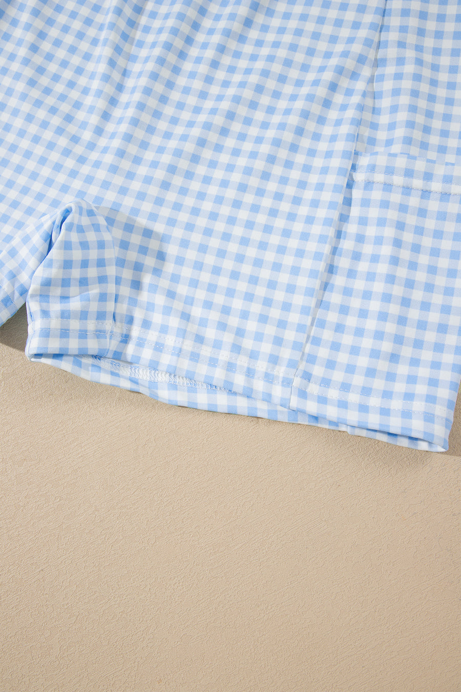 Gingham Patchwork Faux Two Piece Loose Mini Dress Women UK