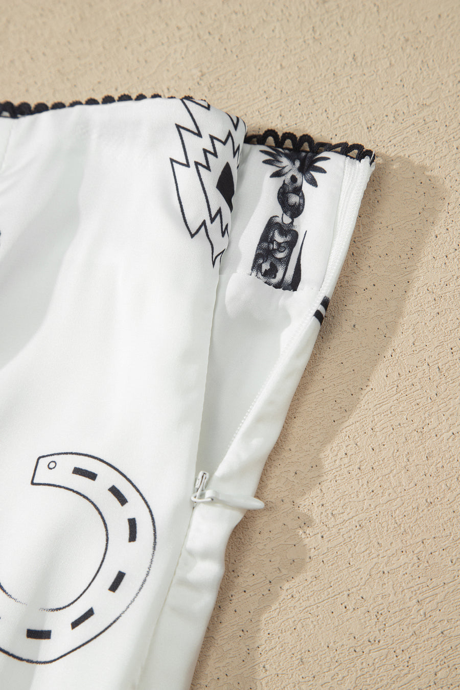 Western Print Satin High Waist Maxi Skirt — close-up detail | Fashionfitz UK