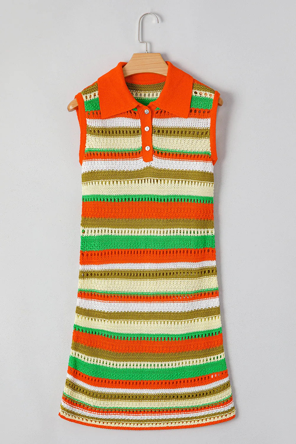 LaceStripe Crochet Dress - Fashionfitz
