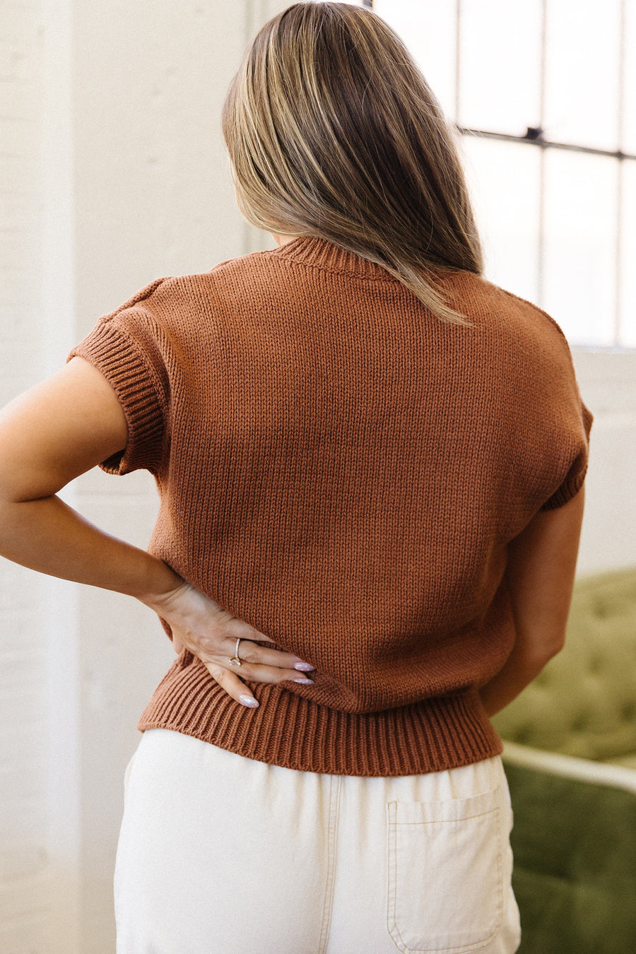 Chestnut Western Horseshoe Print Short Sleeve Knit Top