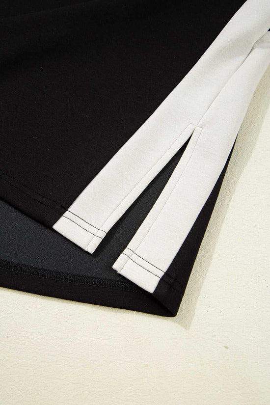 Contrast Zipped T-Shirt and Short Set