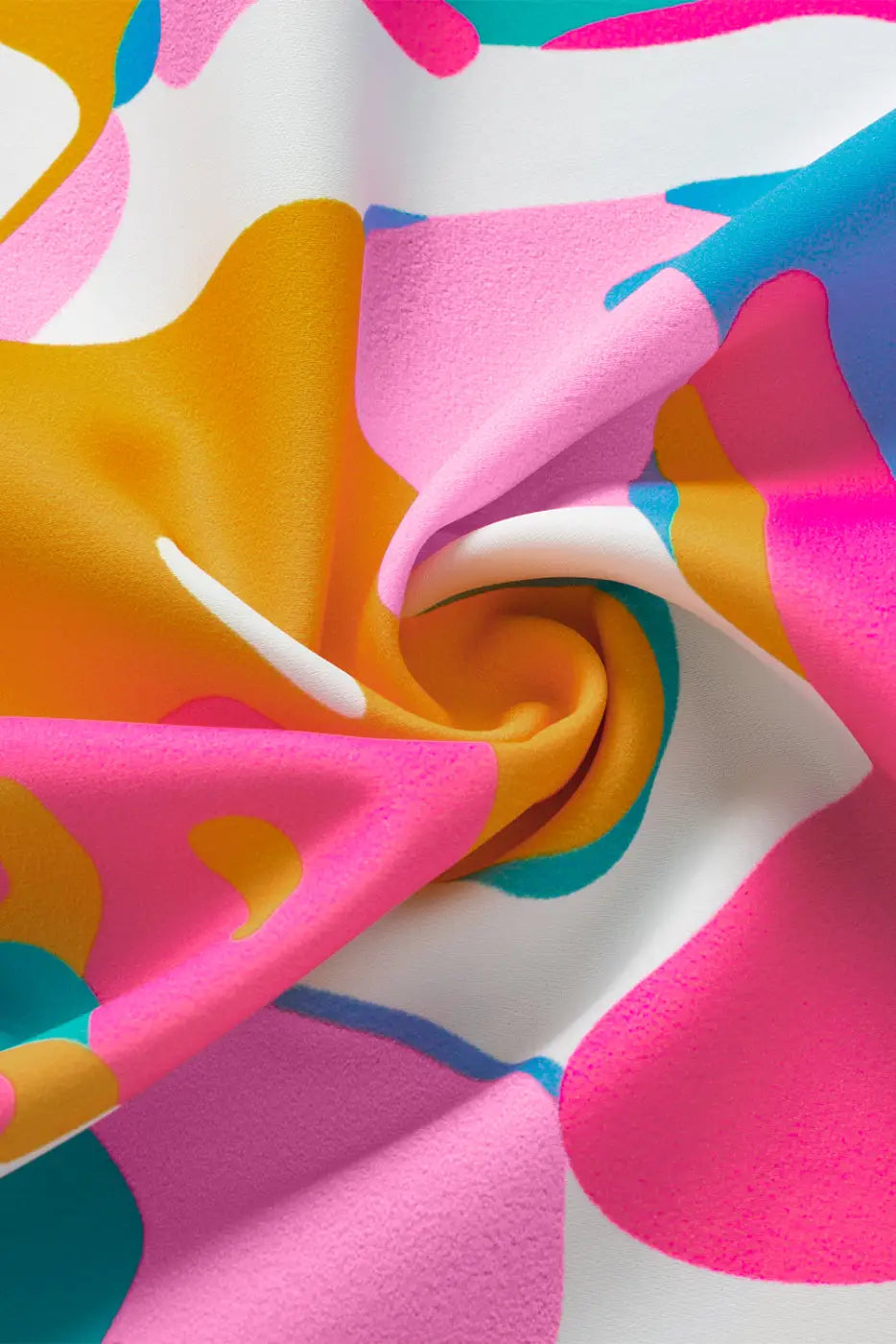 Multi colour flutter sleeve blouse - abstract print notched neck
