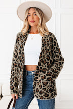 Brown Leopard Open Cardigan