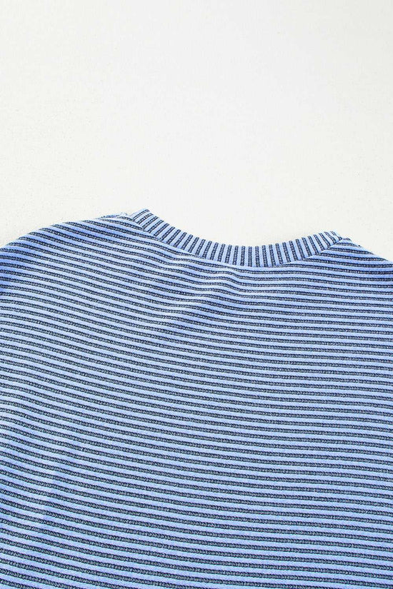 Cobalt Stripe Pleated Dress