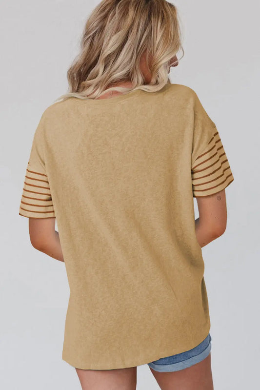 Women’s color block striped loose t-shirt | fashionfitz