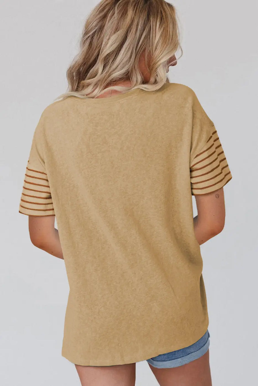 Women’s color block striped loose t-shirt | fashionfitz