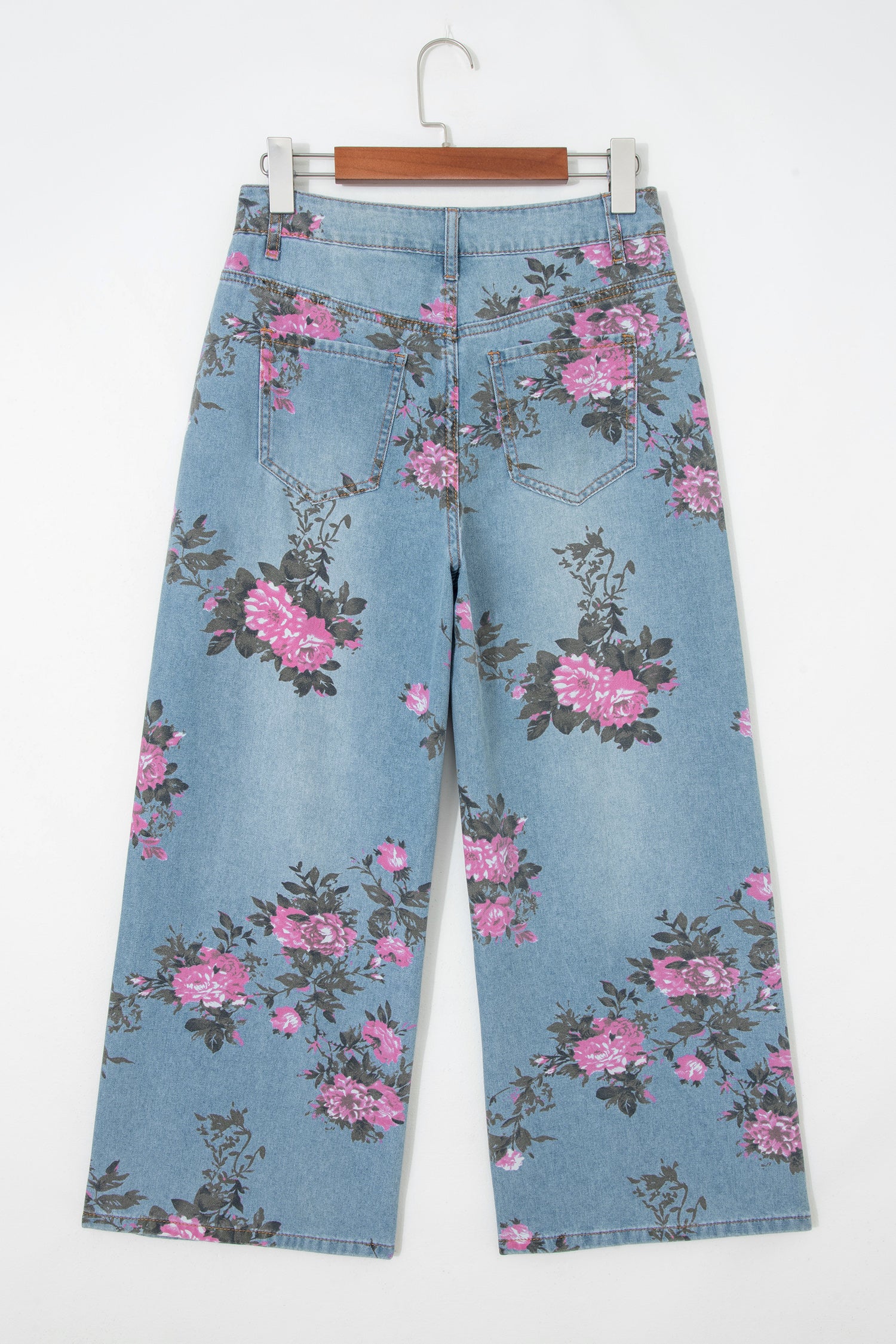 Garden Floral Print Low Rise Bootcut Denim Jeans