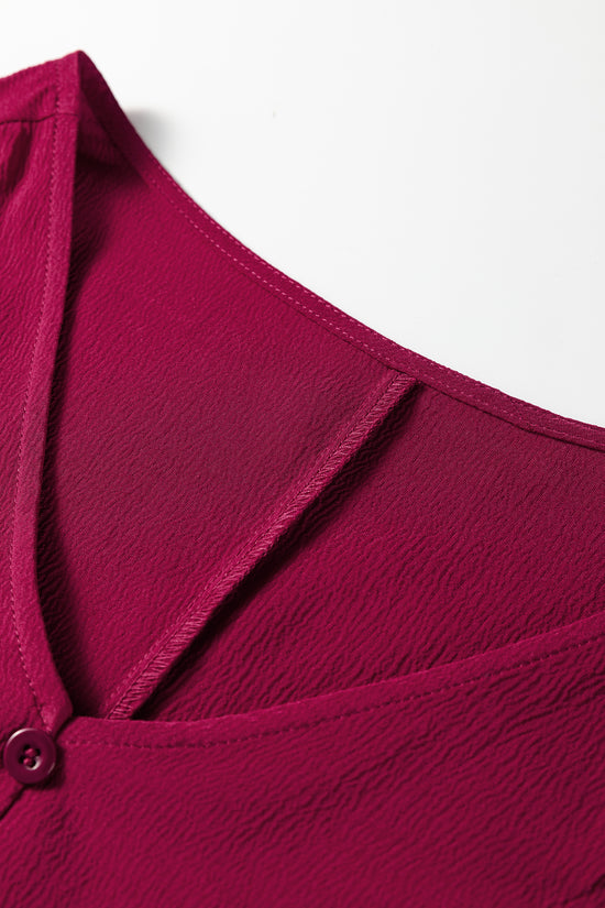 Burgundy Long Sleeve Tiered Maxi Dress