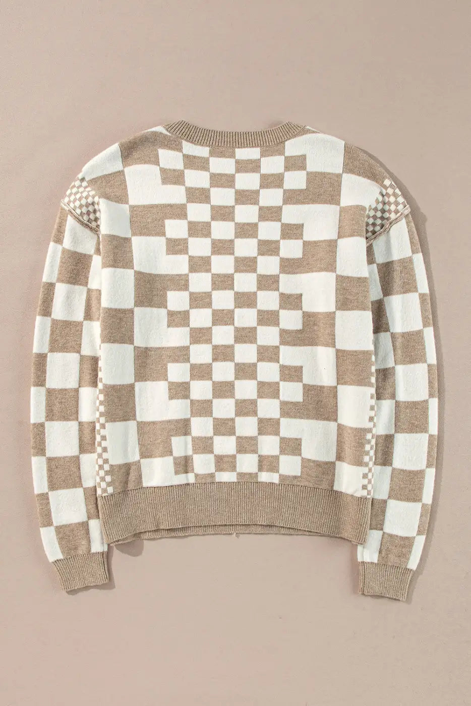 Smoky plaid soft knit jumper sweaters
