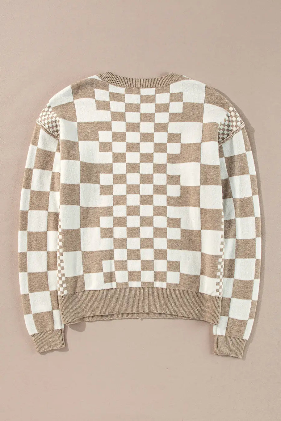 Smoky plaid soft knit jumper sweaters
