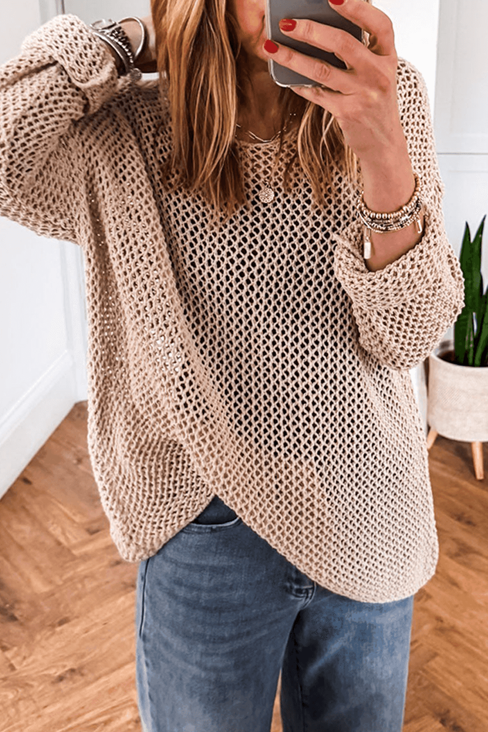 Smoke Gray Jumper - Crochet Summer style with breathable open-knit design, perfect for casual warm-weather outfits in the sweaters category.