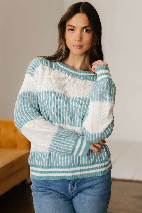 Loose Fit Striped Jumper – Two-Tone