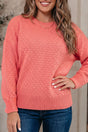 Patterned Knit Drop Shoulder Pullover Sweater Women UK