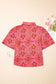 Rose Red Floral Loose Shirt - Fashionfitz