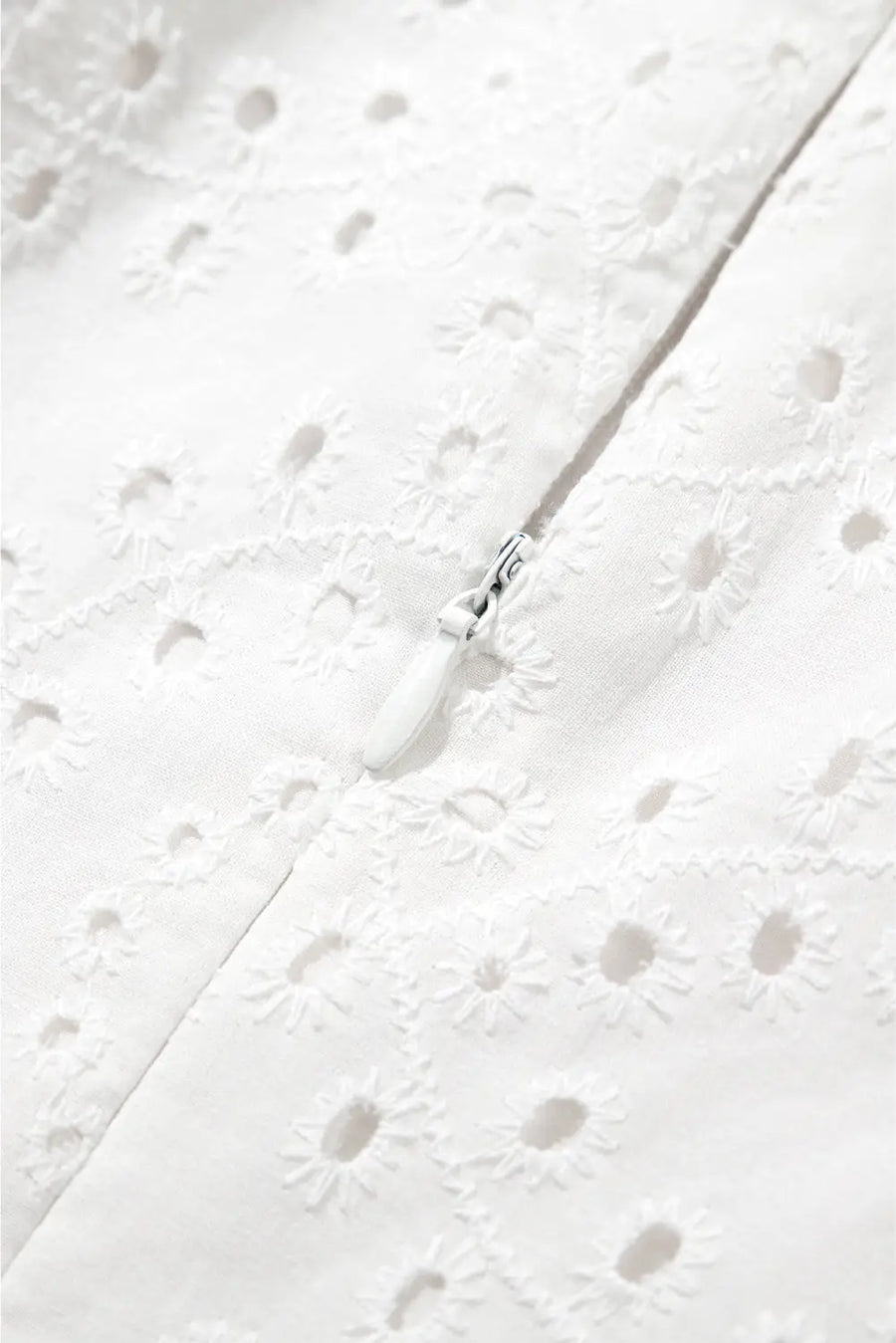 White Floral Eyelet Embroidered Sleeveless Shift Dress Women UK