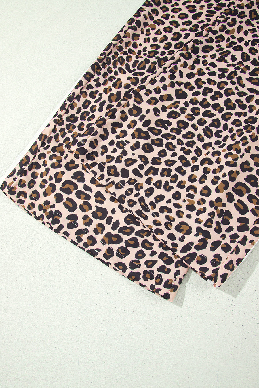 Leopard Print Side Stripe Wide Leg Trousers Women UK