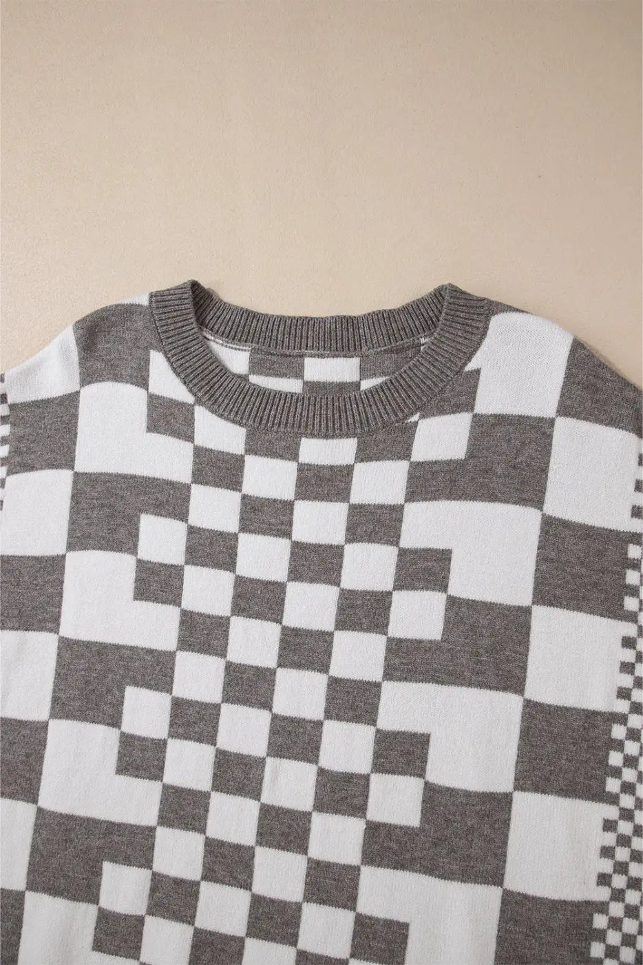 Smoky plaid soft knit jumper sweaters