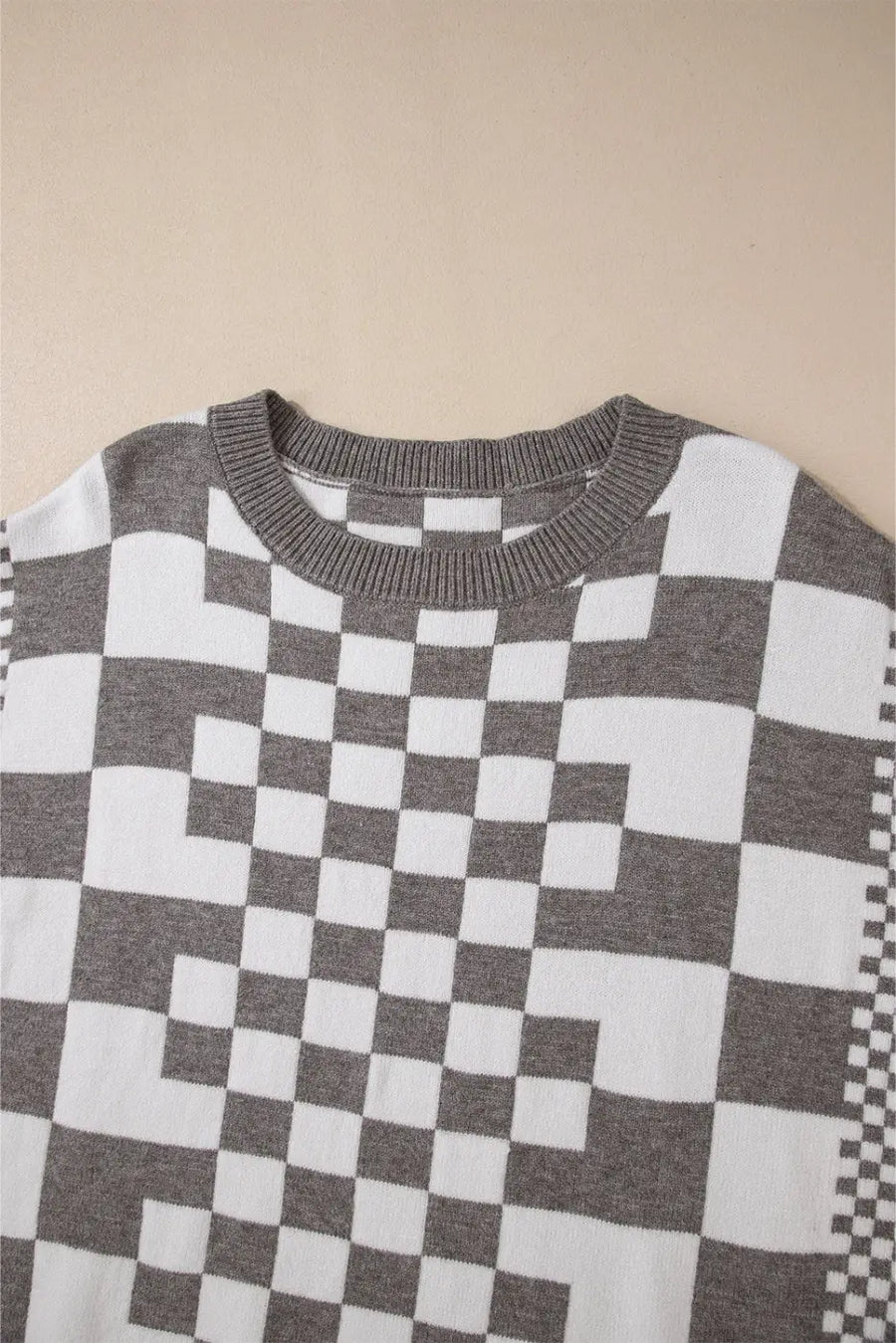 Smoky plaid soft knit jumper sweaters