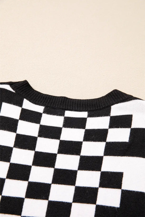 Smoky plaid soft knit jumper sweaters