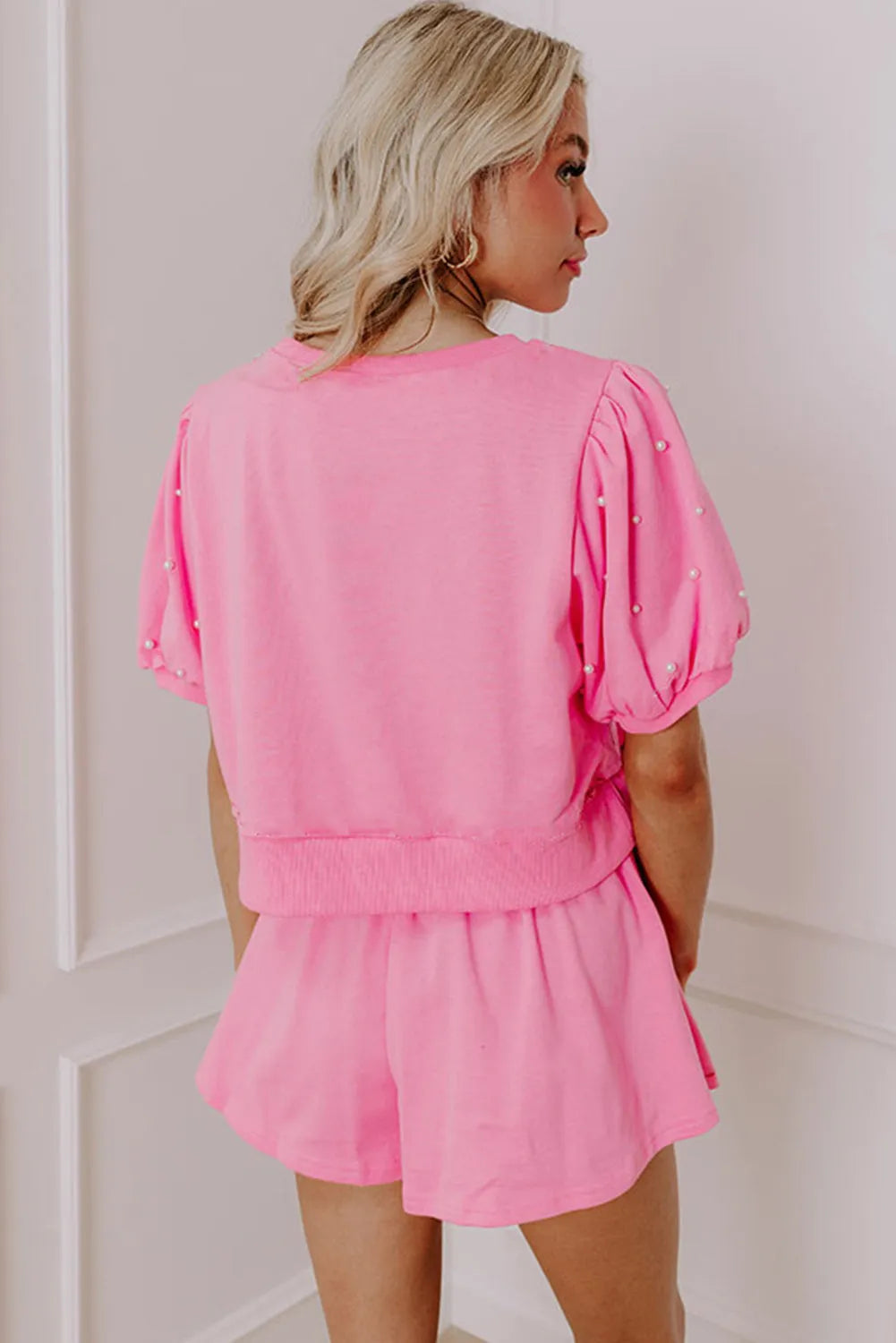 Pearl Bow Chic Co-Ord - Elegant Two-Piece Set - Fashionfitz