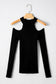 Black Cold Shoulder Choker Neck Sweater