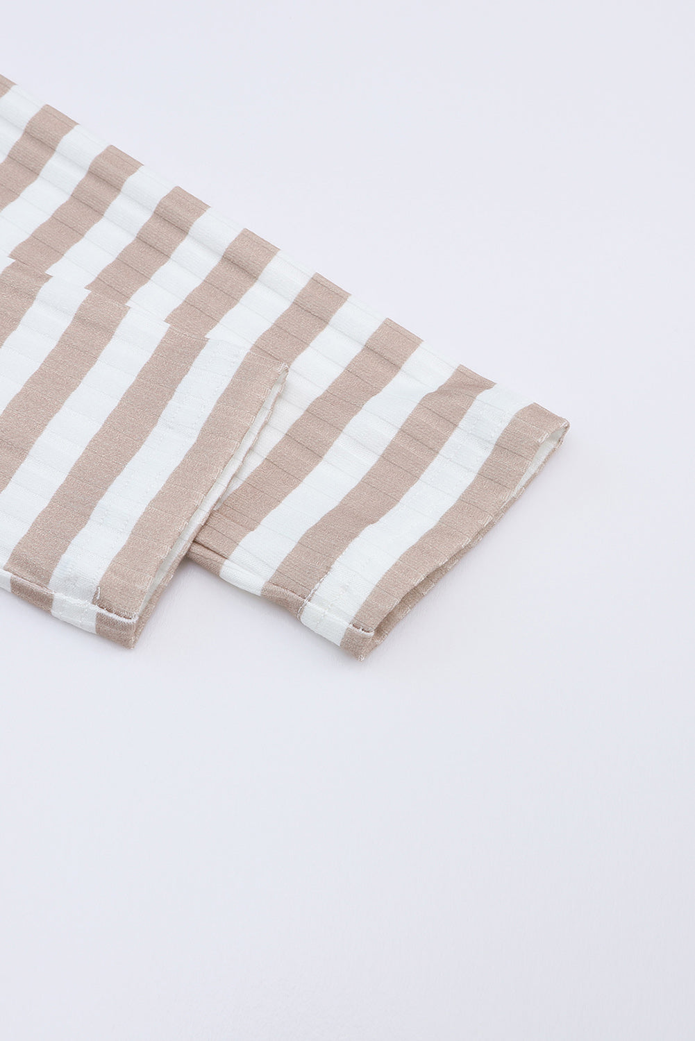 Striped Textured Knit Long Sleeve Tee