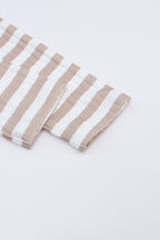 Striped Textured Knit Long Sleeve Tee