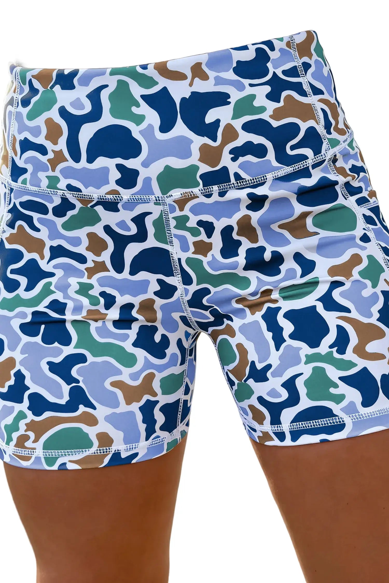 Abstract camo print biker shorts styled outfit | Fashionfitz UK