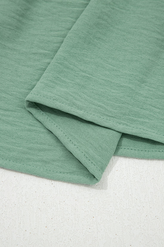 Smoke Green Embroidered Sleeve Tiered Blouse