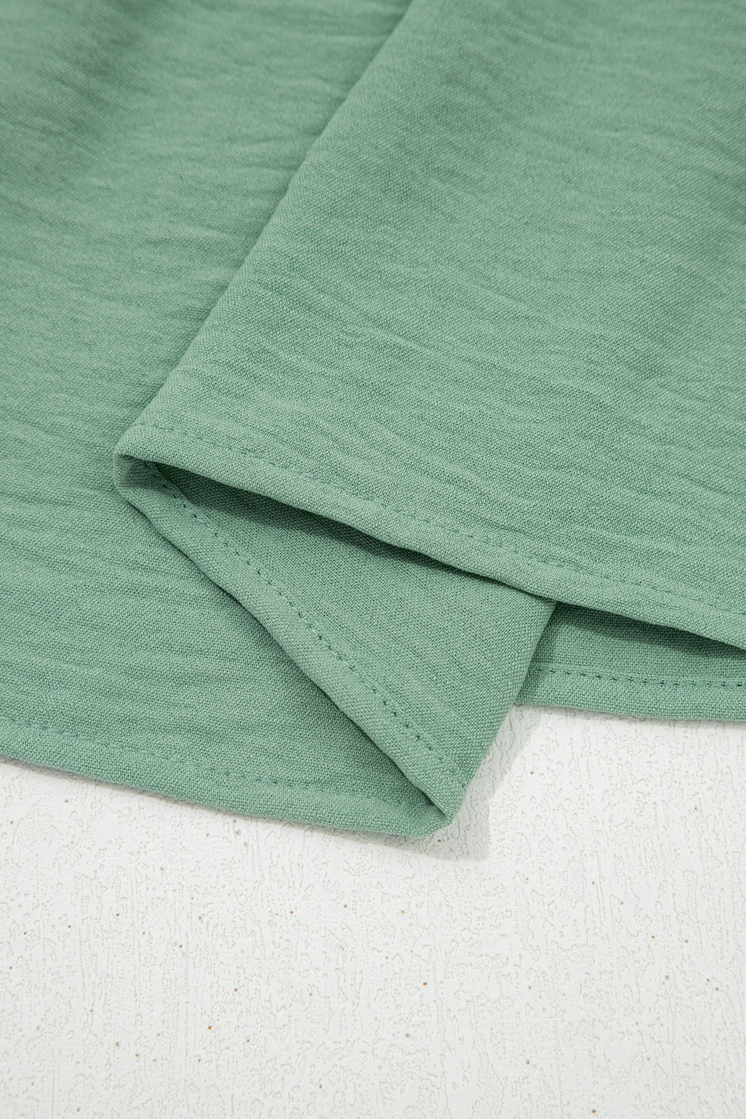 Smoke Green Embroidered Sleeve Tiered Blouse