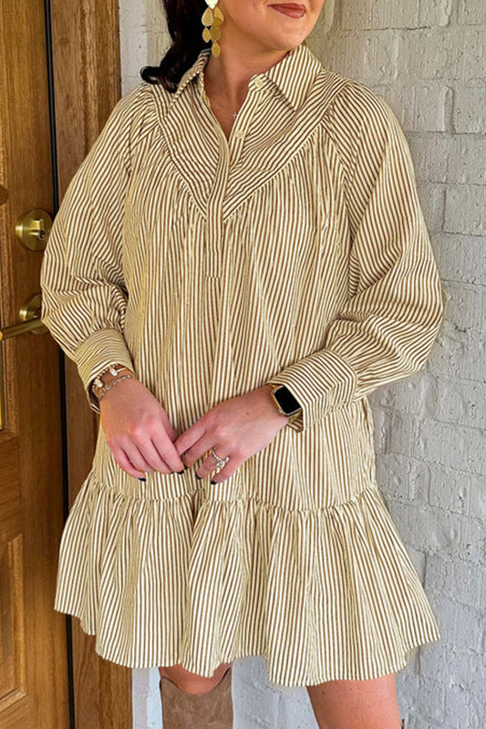 Brown Stripe Mini Dress