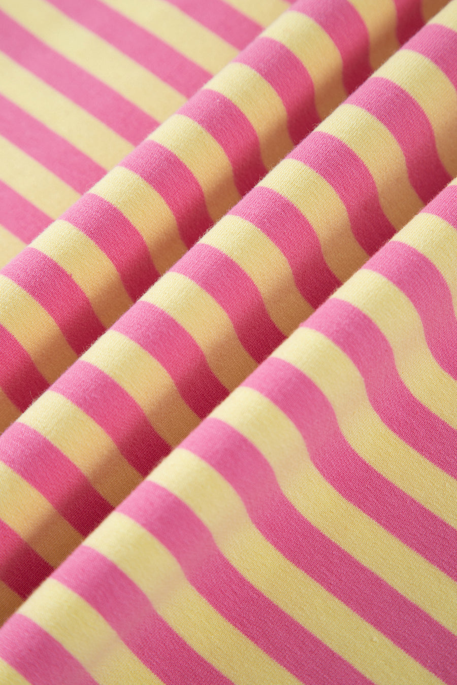 Pink Stripe Colourblock Crew Neck Tee & Drawstring Pant Set