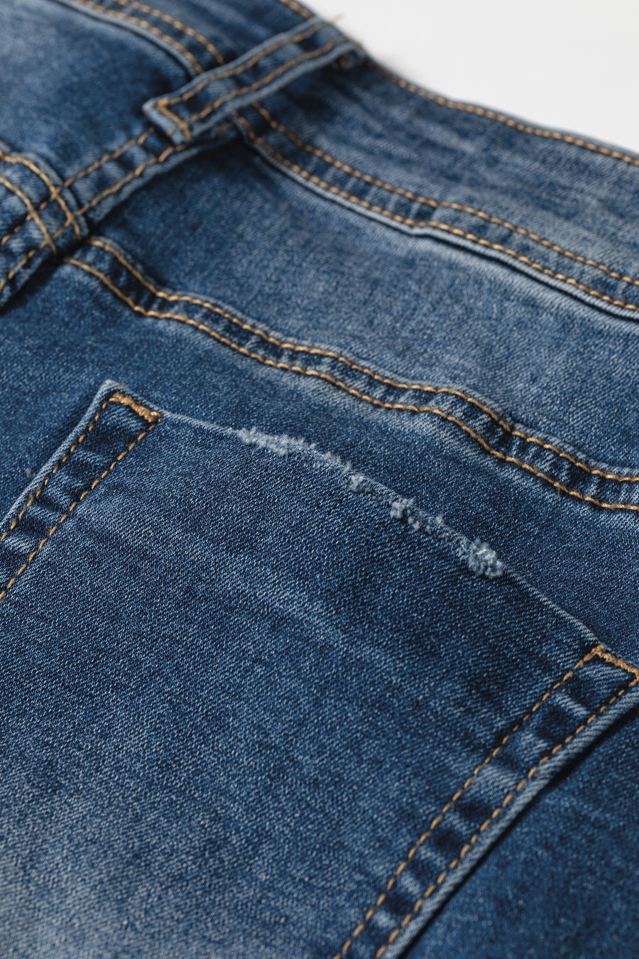Acid Washed Straight Leg Full Length Jeans Women UK